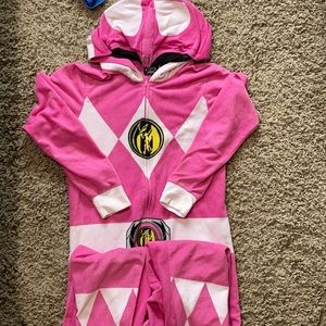 Pink power ranger zip up pajama